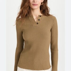 Vince. Ribbed Cotton-Blend Henley